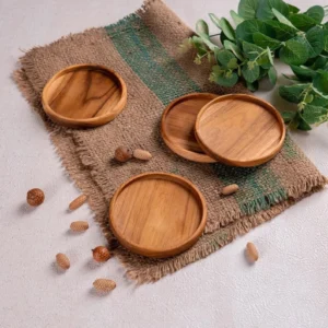 Teak Wood Coaster Round set of 4